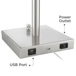 360 Lighting Andre Modern Table Lamps Set Of 2 With Square Risers 28 1/4" Tall Silver Metal USB And AC Power Outlet In Base White Drum Shade For Desk 10 360 Lighting Andre Modern Table Lamps Set Of 2 With Square Risers 28 1/4" Tall Silver Metal USB And AC Power Outlet In Base White Drum Shade For Desk -Safavieh Store GUEST 57bc90ae 4754 452e 8252 1c0994a43377