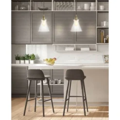 7.5" Adjustable Metal Goldwater Drop Pendant (Includes Energy Efficient Light Bulb) Brass - JONATHAN Y -Safavieh Store GUEST 588d70fd 38d3 4a7c baa0 0ca8d24e58b3