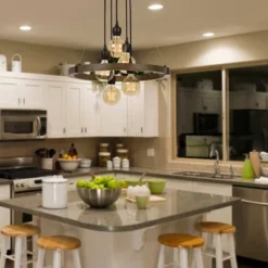 26.25" X 26.25" Metal/Wood Round Martos Chandelier (Includes Energy Efficient Light Bulb) Dark Brown - Cal Lighting -Safavieh Store GUEST 58b87481 01a1 422f b85f 23849cf4d255