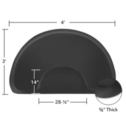 Saloniture Salon & Barber Shop Chair Anti-Fatigue Floor Mat - Black Semi Circle -Safavieh Store GUEST 5d4443dc 2b7c 4a0b 9d51 105fcb58d64d