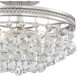 Vienna Full Spectrum Wohlfurst Modern Ceiling Light Semi Flush Mount Fixture 16" Wide Brushed Nickel 3-Light Clear Crystal For Bedroom Living Room -Safavieh Store GUEST 5e419836 75cf 4fb2 b936 6dd19e7fccdc