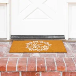 Juvale Thanksgiving Welcome Mat For Front Door, Outdoor Fall Rug For Porch, Give Thanks, 30x17 In