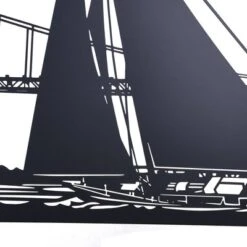 Shadows Of Sailboat In San Francisco Bay Metal Wall Decor Black - StyleCraft -Safavieh Store GUEST 61c4311d bb02 4abc 967a 68cb58513986