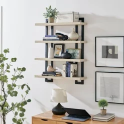 36" X 28.4" 4 Tier Floating Bracket Wall Shelf Unit - Danya B. -Safavieh Store GUEST 6381ef99 5635 43c9 b618 0ecf7176786b