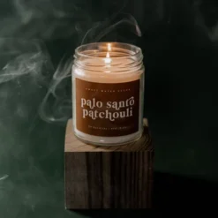 Sweet Water Decor Palo Santo Patchouli Rust Label 9oz Clear Jar Soy Candle -Safavieh Store GUEST 649bf94e 6bb4 4a95 8803 371fc8bbd491