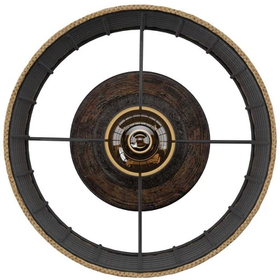 20" Metal Table Lamp With Caged Shade Black/Natural - StyleCraft 7 20" Metal Table Lamp With Caged Shade Black/Natural - StyleCraft - Image 5