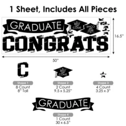 Big Dot Of Happiness Black And White Graduation Party Photo Backdrop - Wall Decals -Safavieh Store GUEST 64f1e33f 9435 4b03 aac8 202417b8b715