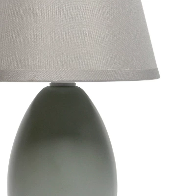 9.45" 2pk Petite Ceramic Oblong Bedside Table Desk Lamps With Matching Tapered Drum Shade Gray - Creekwood Home 11 9.45" 2pk Petite Ceramic Oblong Bedside Table Desk Lamps With Matching Tapered Drum Shade Gray - Creekwood Home - Image 9