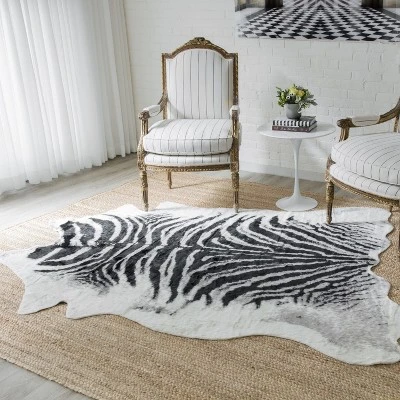 Acadia Zebra Acrylic And Area Rug - Erin Gates By Momeni 6 Acadia Zebra Acrylic And Area Rug - Erin Gates By Momeni - Image 4
