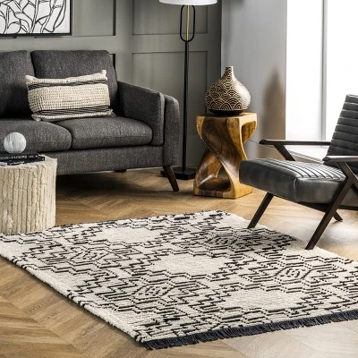 NuLOOM Celia Soft Shag Abstract Aztec Fringe Area Rug 3 NuLOOM Celia Soft Shag Abstract Aztec Fringe Area Rug