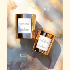 Benevolence LA Premium Scented Wood Wicked Candles In Gold Glass Jar -Safavieh Store GUEST 6a1bd16f 8406 4492 8a06 d94f899b090c