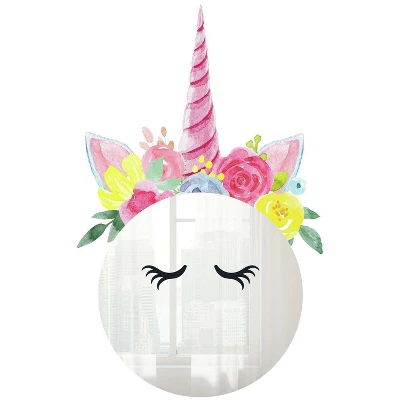 Floral Unicorn Mirror Wall Decal - RoomMates 4 Floral Unicorn Mirror Wall Decal - RoomMates - Image 2