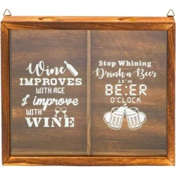 Juvale 13" X 11" Wood Shadow Box Frame - Shadow Box Display Case With Hanging Hooks For Wine Cork & Beer Cap Collection