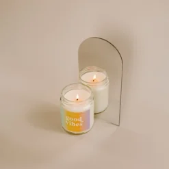 Sweet Water Decor Good Vibes Rainbow Label 9oz Clear Jar Soy Candle -Safavieh Store GUEST 75253b55 39a2 428c 9a12 0c69cc3e0fed