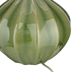 360 Lighting Modern Table Lamp With USB Charging Port 20.5" High Green Ribbed Ceramic Oatmeal Fabric Drum Shade For Bedroom Desk (Color May Vary) -Safavieh Store GUEST 753399ec 6a90 40ec 9e02 fb3b257e4c6c