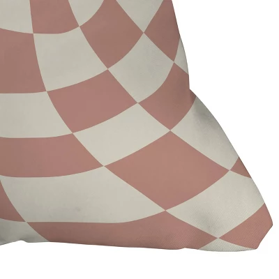 Little Dean Checkers Coral Summer Beach Outdoor Throw Pillow Pink - Deny Designs 3 Little Dean Checkers Coral Summer Beach Outdoor Throw Pillow Pink - Deny Designs