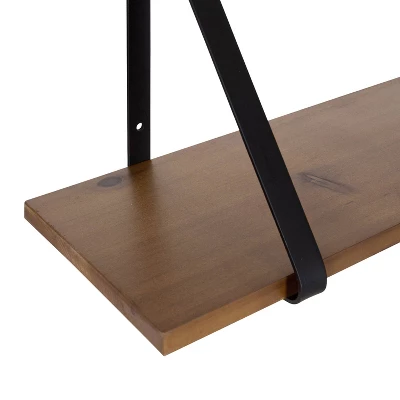 38" Soloman Wooden Shelf With Metal Brackets - Kate & Laurel All Things Decor 3 38" Soloman Wooden Shelf With Metal Brackets - Kate & Laurel All Things Decor
