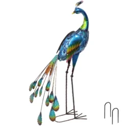 Sunnydaze Decor Sunnydaze Metal Peacock Outdoor Garden Yard Art Statue Sculpture - 34" -Safavieh Store GUEST 78940580 3ee3 4325 bab5 da90616f5f97