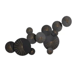 Metal Plate Wall Decor With Gold Accents Black - Olivia & May -Safavieh Store GUEST 7b4547e1 7e6f 47ba a3eb d43217091510