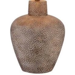 Franklin Iron Works Rustic Farmhouse Table Lamps 29" Tall Set Of 2 Brown Leaf Hammered Pot Off White Shade For Bedroom Living Room House Home Bedside -Safavieh Store GUEST 7b97752d e2e2 47ad a90d 1905c95a5b39