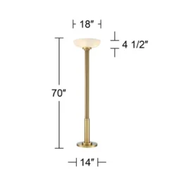 Possini Euro Design Modern Torchiere Floor Lamp 70" Tall Warm Antique Gold Metal Glass Shade For Living Room Reading Bedroom Office Uplight -Safavieh Store GUEST 7bdc77bc 79d5 466a 871f 3a2fced46fbb