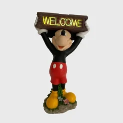 Disney 22.25" Mickey Mouse Solar Resin/Stone Statue With A Welcome Sign -Safavieh Store GUEST 7c90f02f 3d6f 49f1 8442 52e319036704