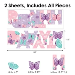 Big Dot Of Happiness Beautiful Butterfly - Peel And Stick Floral Birthday Party Large Banner Wall Decals - Happy Birthday -Safavieh Store GUEST 7cd297f9 3fc4 49de 81fb 77939a61bb35