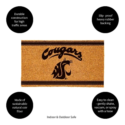 Evergreen Washington State University Logo Turf Mat, Brown- 28 X 16 Inches Indoor Outdoor Doormat 5 Evergreen Washington State University Logo Turf Mat, Brown- 28 X 16 Inches Indoor Outdoor Doormat - Image 3
