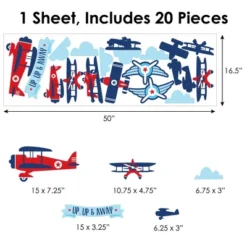 Big Dot Of Happiness Taking Flight - Airplane - Peel And Stick Nursery And Kids Room Vinyl Wall Art Stickers - Wall Decals - Set Of 20 -Safavieh Store GUEST 7fdede44 5192 4cc9 9122 51dbcbf41166