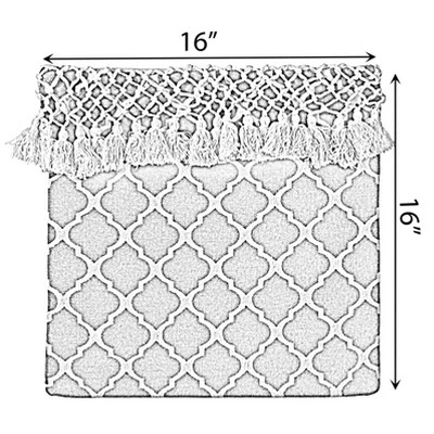 DEERLUX 16" Handwoven Cotton Throw Pillow Cover With Ogee Pattern And Tasseled Top 7 DEERLUX 16" Handwoven Cotton Throw Pillow Cover With Ogee Pattern And Tasseled Top - Image 5