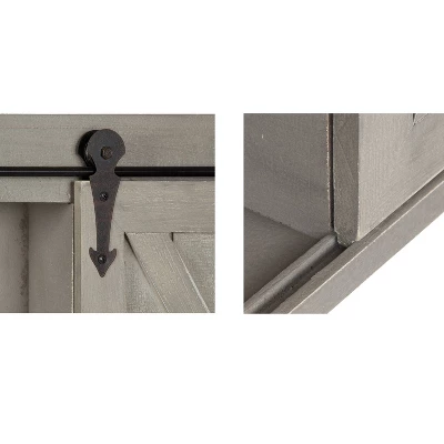 Decorative Wood Wall Storage Cabinet With Vanity Mirror Rustic Gray - Kate & Laurel All Things Decor 3 Decorative Wood Wall Storage Cabinet With Vanity Mirror Rustic Gray - Kate & Laurel All Things Decor