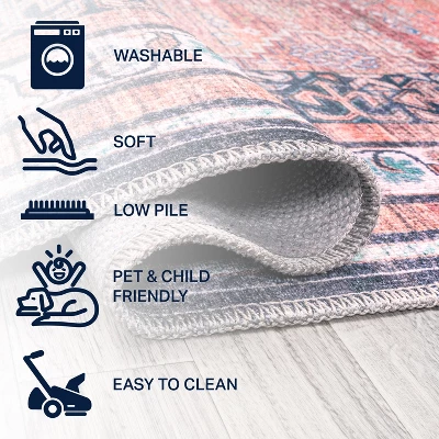 Dalyan Geometric Medallions Washable Area Rug - JONATHAN Y 7 Dalyan Geometric Medallions Washable Area Rug - JONATHAN Y - Image 5