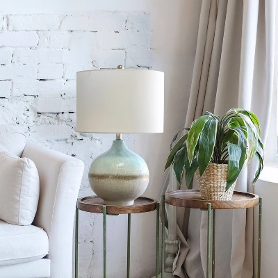 Bayside Horizon Table Lamp With Fabric Shade White/Light Blue - Lalia Home 5 Bayside Horizon Table Lamp With Fabric Shade White/Light Blue - Lalia Home - Image 3