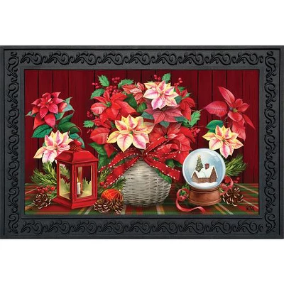 Christmas Poinsettia Doormat 30" X 18" Indoor Outdoor Briarwood Lane 3 Christmas Poinsettia Doormat 30" X 18" Indoor Outdoor Briarwood Lane