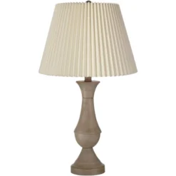Regency Hill Avery Traditional Table Lamps 25" High Set Of 2 Faux Wood With USB Charging Port LED Touch On Off Ivory Shades For Living Room Home Desk -Safavieh Store GUEST 8374cff6 d6e9 4c01 91de 3c705029816b