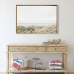 23" X 33" Sylvie East Beach Framed Canvas By Amy Peterson Natural - Kate & Laurel All Things Decor -Safavieh Store GUEST 837820a1 b39b 48ee aefc 3eccfd3a2899