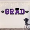 Big Dot Of Happiness Purple Graduation Party Decor - Vinyl Wall Decals - Grad