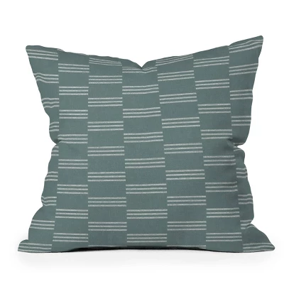 Little Arrow Design Co. Ella Tripe Stripe Outdoor Throw Pillow Teal - Deny Designs 5 Little Arrow Design Co. Ella Tripe Stripe Outdoor Throw Pillow Teal - Deny Designs - Image 3