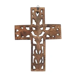 12" X 9" Mango Wood Biblical Carved Cross Wall Decor Brown - Olivia & May -Safavieh Store GUEST 87a0cbf4 afc8 4fd4 a20a 1a0535b4c1e5