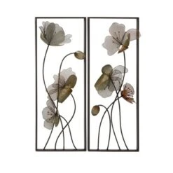 Metal Floral Wall Decor With Black Frame Set Of 2 Black - Olivia & May -Safavieh Store GUEST 888f05b6 7983 4973 bd5d 6cc0e6985355