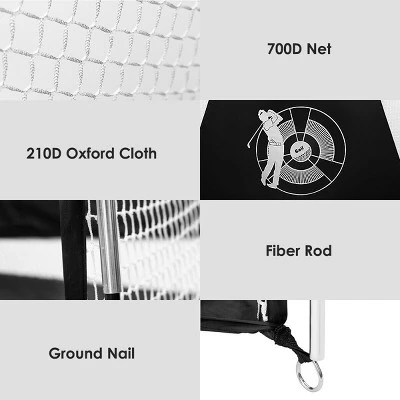 Costway Portable 10' Golf Practice Set Golf Hitting Net Cage W Target Bag Ball Grass Mat 9 Costway Portable 10' Golf Practice Set Golf Hitting Net Cage W Target Bag Ball Grass Mat - Image 7