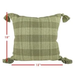 Green Plaid 18X18 Hand Woven Filled Pillow - Foreside Home & Garden 9 Green Plaid 18X18 Hand Woven Filled Pillow - Foreside Home & Garden -Safavieh Store GUEST 8c34d079 c5bc 43ca 8764 4ca7b5653d5b