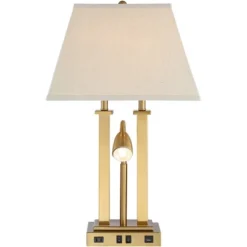 Possini Euro Design Possini Euro Deacon Brass Gooseneck Lamps With USB Port And Outlet Set Of 2 -Safavieh Store GUEST 8c4f2cfc 52bf 4784 98da cc209e724fcd