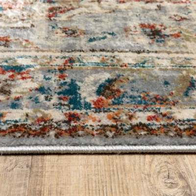 Joanna Distressed Medallion Rug Gray/Rust - Captiv8e Designs 4 Joanna Distressed Medallion Rug Gray/Rust - Captiv8e Designs - Image 2