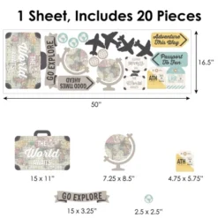 Big Dot Of Happiness World Awaits - Peel And Stick Map Vinyl Wall Art Stickers - Wall Decals - Set Of 20 -Safavieh Store GUEST 8d3f1fff 59fc 457a 812e 02e999d185fb