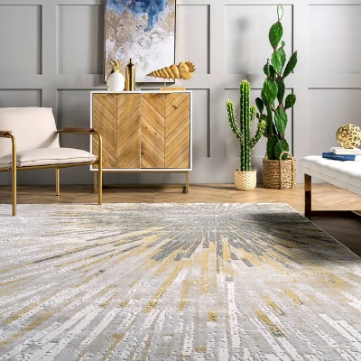 6'7"x9' Amaya Abstract Area Rug Gold - NuLOOM 8 6'7"x9' Amaya Abstract Area Rug Gold - NuLOOM - Image 6
