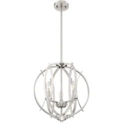 Possini Euro Design Spherical Brushed Nickel Pendant Chandelier 16" Wide Modern Orb 3-Light Fixture For Dining Room House Foyer Kitchen Island Bedroom -Safavieh Store GUEST 8e92f18d c578 4818 8a42 6dcf8a523fee