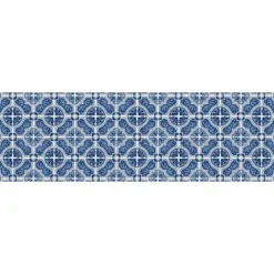 FlorArt French Quarter Low Profile Easy Clean Kitchen Mat Blue/White - Bungalow Flooring -Safavieh Store GUEST 8eb394cf de98 48ab 90c4 18452ae94abe