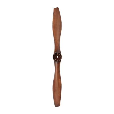 48" X 5" Metal Airplane Propeller 2 Blade Wall Decor With Aviation Detailing Brown - Olivia & May 5 48" X 5" Metal Airplane Propeller 2 Blade Wall Decor With Aviation Detailing Brown - Olivia & May - Image 3