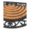BIRDROCK HOME 18 X 30 Half Round Natural Coir And Rubber Doormat With Scroll Border